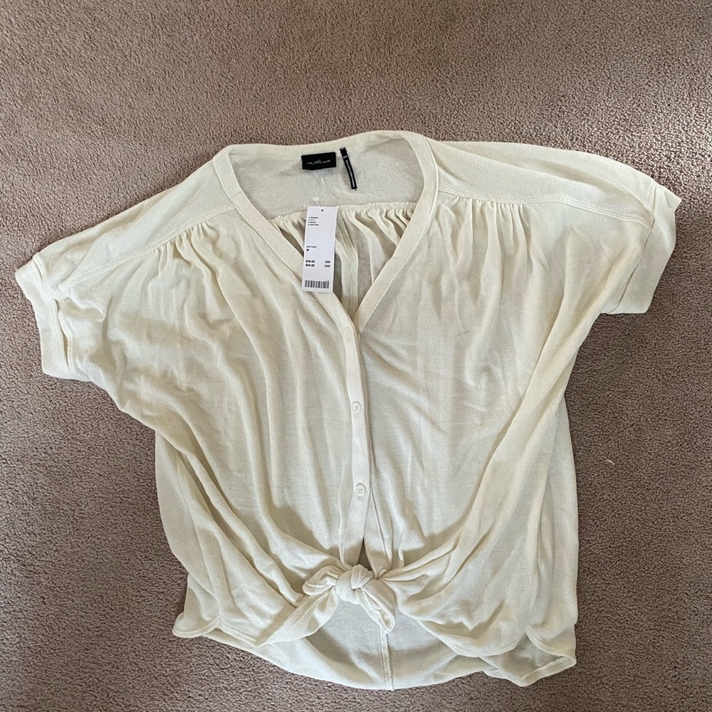 Urban outfitters ivory tie shirt NWT